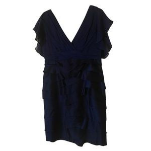 Adrianna Papell Navy Pleat Formal Dress - Like New